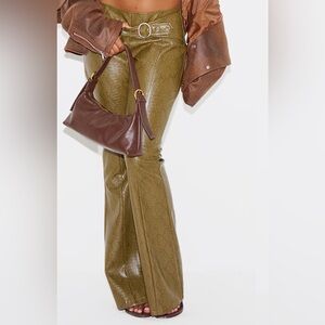 Women's Olive Snake Print Pants